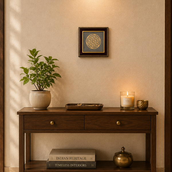 Pyrite Flower of Life Frame for Balance
