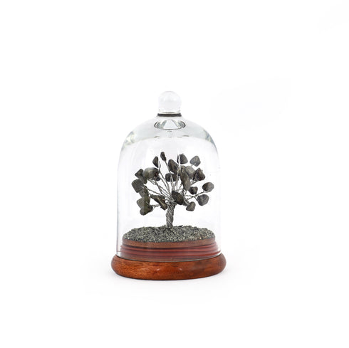 Pyrite Glass Dome Wish Tree