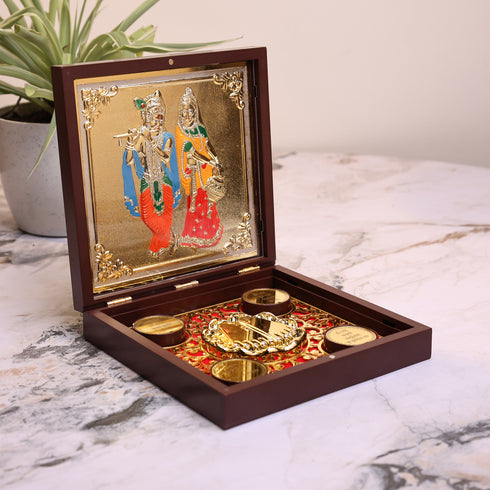 Radha Krishna Premium Pooja Gift Box/Pooja Peti