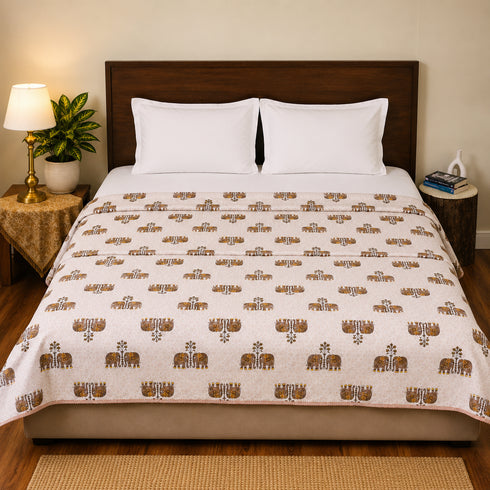 Regal Elephant Caravan Handcrafted Double Bed Dohar