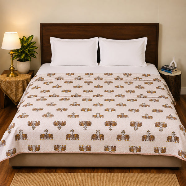Regal Elephant Caravan Handcrafted Double Bed Dohar
