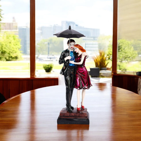 Romantic Couple Under Umbrella for Home Décor