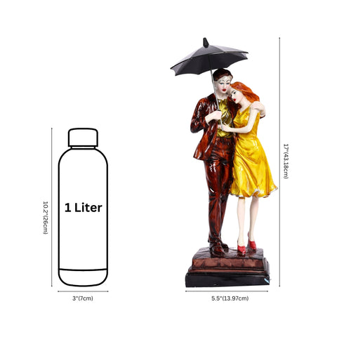 Romantic Couple Under Umbrella for Home Décor