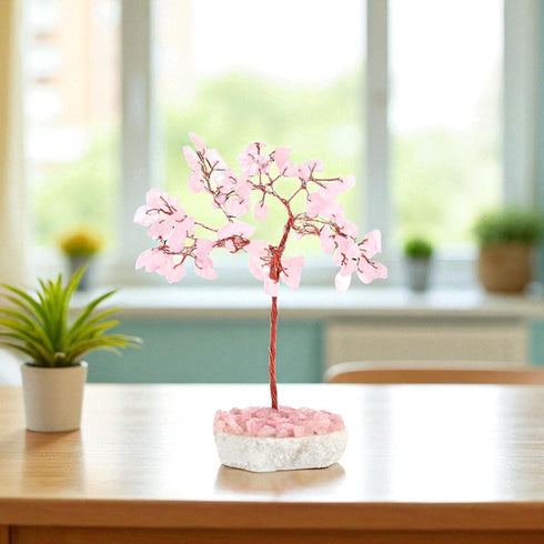 Rose Quartz Wishing tree/Crystal Tree/ Gemstone Tree