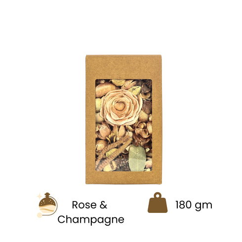 Rose and Champagne Fragrance Potpourri Box for Home Décor