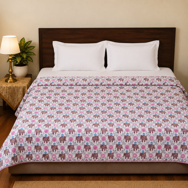 Royal Elephant Bloom Double Bed Dohar