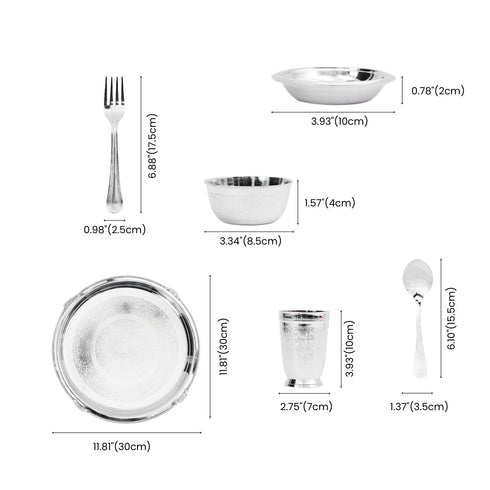 Royal Vintage Silver-Plated Brass Dinner Set