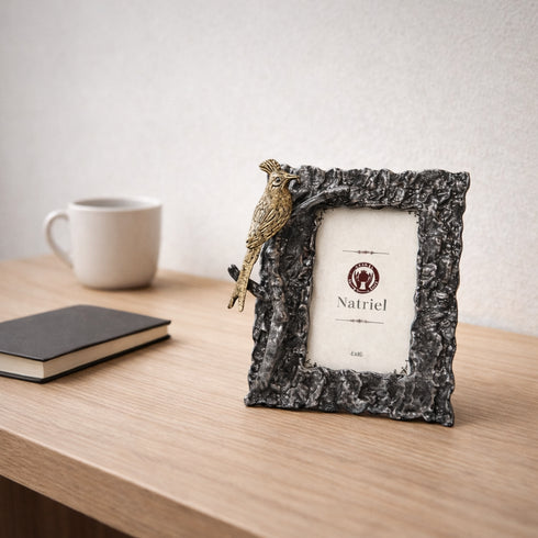 Rustic Bird Perch Metallic Photo Frame