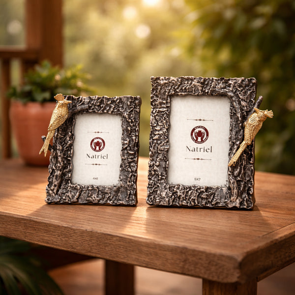 Rustic Bird Photo Frame Set of 2- Home Decor Item