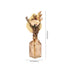 Rustic Dried Flower Bouquet in Amber Glass Bottle – Handcrafted Pampas & Palm Fan Arrangement for Boho Home Decor