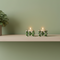 Set of 2 Blue Pottery Green Color T-Light Candles