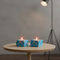 Set of 2 Blue Pottery Sky-Blue Color T-Light Candles