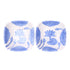 Set of 2 Blue Pottery Square Bowls—White