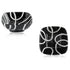 Set of 2 Geometric Pattern Blue Pottery Bowls—Black and White