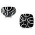 Set of 2 Geometric Pattern Blue Pottery Bowls—Black and White—6”