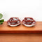 Set of 2 Handcrafted Jaipur Blue Pottery Bowls – Floral Round & Square Red Ceramic Decorative Serveware