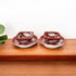 Set of 2 Handcrafted Jaipur Blue Pottery Bowls – Floral Round & Square Red Ceramic Decorative Serveware