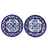 Set of 2 Jaipur Blue Pottery Bowls – Handcrafted Round & Square Floral Design Bowls for Serving & Décor
