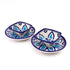Set of 2 Jaipur Blue Pottery Bowls – Handcrafted Round & Square Floral Design Bowls for Serving & Décor