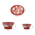Set of 3 Handcrafted Jaipur Blue Pottery Bowls – Terracotta Red Floral Oval & Round Serving Bowls