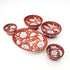 Set of 3 Handcrafted Jaipur Blue Pottery Bowls – Terracotta Red Floral Oval & Round Serving Bowls