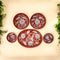 Set of 3 Handcrafted Jaipur Blue Pottery Bowls – Terracotta Red Floral Oval & Round Serving Bowls
