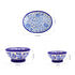 Set of 3 Jaipur Blue Pottery – Floral Oval Platter & Matching Bowls | Handcrafted Tableware for Home Décor & Serving