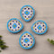 Set of 4 Blue Pottery Sky Blue and white color diyas