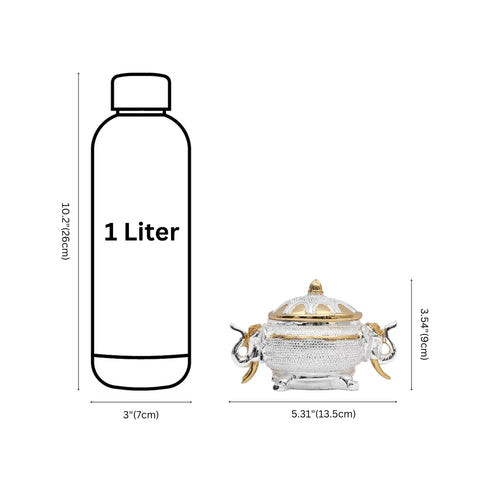 Silver- plated Elephant head multi-purpose decorative Jar