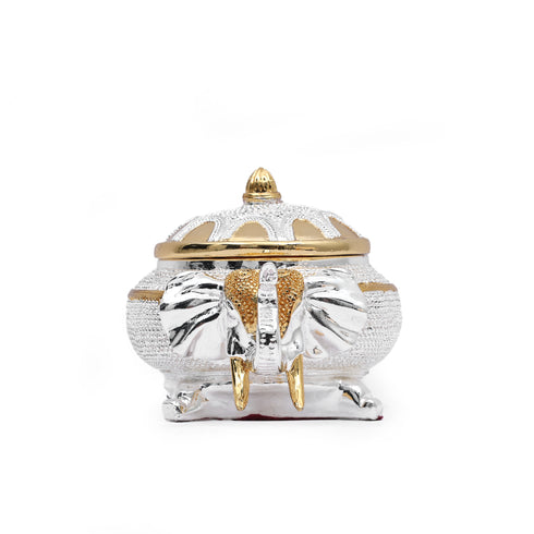 Silver- plated Elephant head multi-purpose decorative Jar
