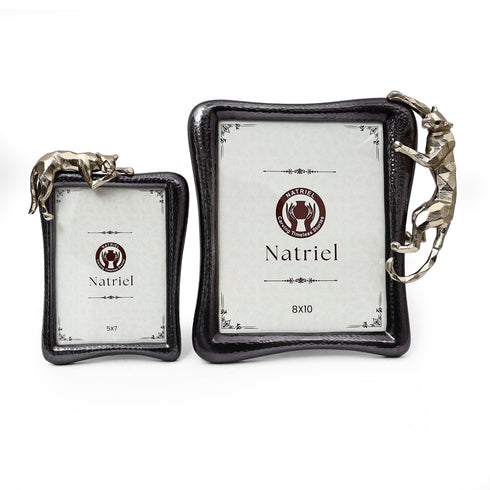 Silver Panther Photo Frame (Set of 2)