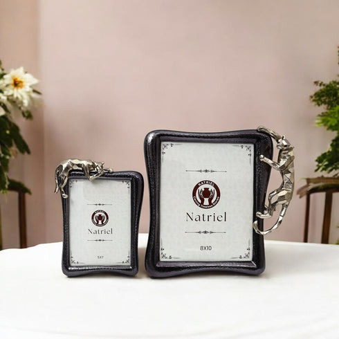 Silver Panther Photo Frame (Set of 2)