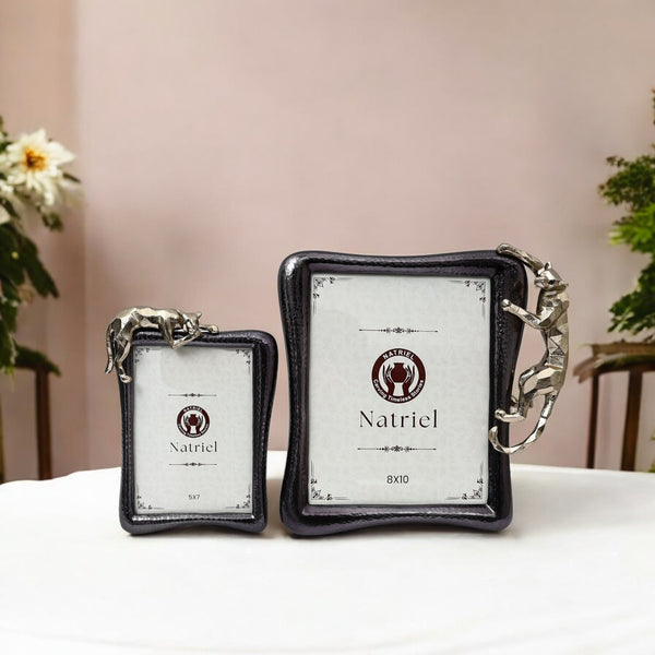 Silver Panther Photo Frame (Set of 2)