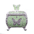 Silver Plated Butterfly Keepsake Box with Pista Green Accent