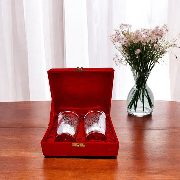 Silver Plated Decorative Set of 2 Glasses