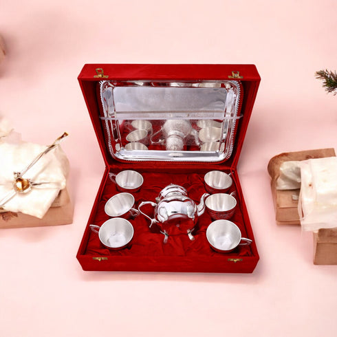 Silver Plated Decorative Tea-Set for Serving