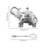 Silver Regal Elephant Decorative Sugar Pot with Crystal Knob and a Spoon