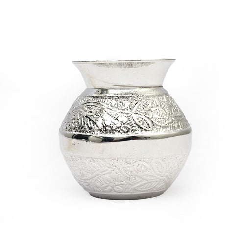 Silver plated Brass Pooja Thali set with Velvet Box (7 piece)