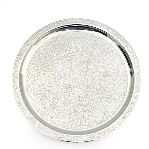 Silver plated Brass Pooja Thali set with Velvet Box (7 piece)