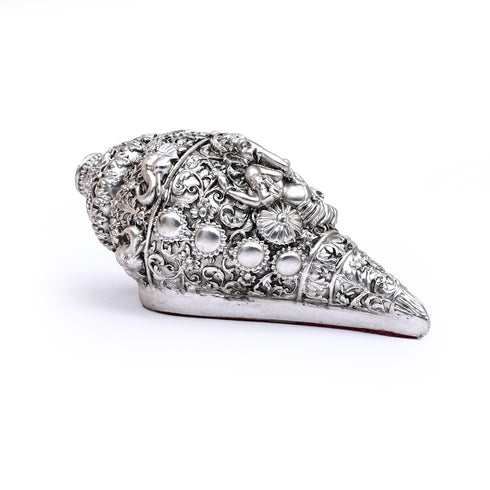 Silver plated Ganesh Shankh (Conch) showpiece
