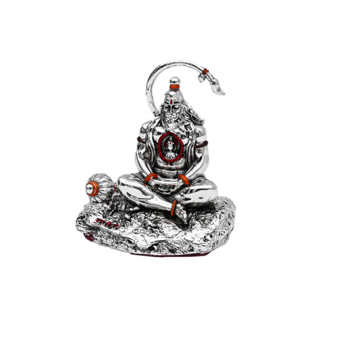 Silver plated Glossy finish Lord Hanuman Decorative Idol