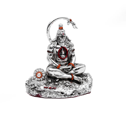 Silver plated Glossy finish Lord Hanuman Decorative Idol