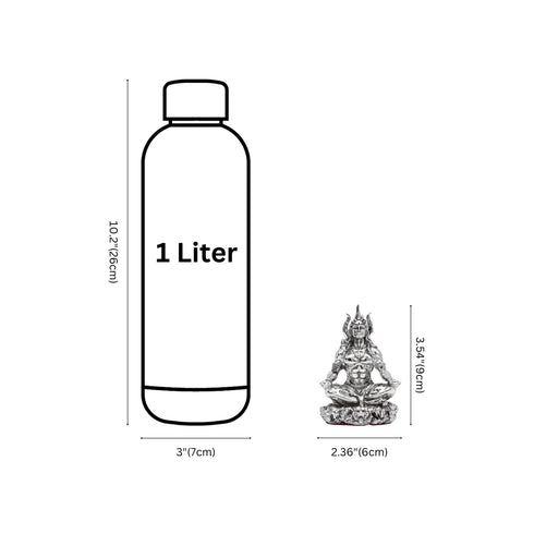 Silver plated Glossy finish Lord Shiva Idol (Adiyogi)