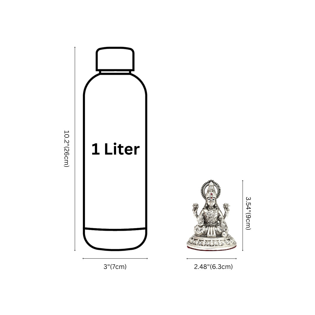 Silver polished Goddess Lakshmi Idol