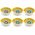 Hand Painted Yellow Blue Pottery Floral Diya Set