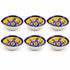 Hand Painted Blue Pottery Floral Diya Set in Yellow and Blue