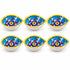 Hand-Painted Blue Pottery Diya with Floral Motif on Yellow Base