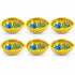 Yellow Decorative Lotus Pattern Blue Pottery Diya