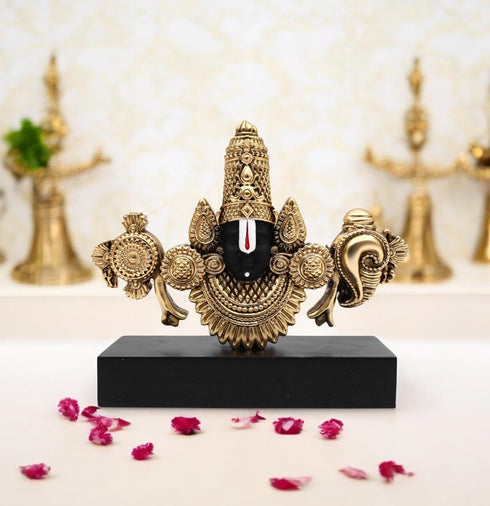 Small Antique Finish Balaji Face Statue for Home Templ
