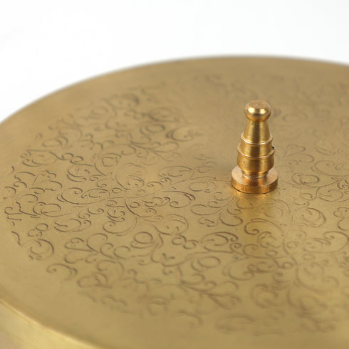 Small Intricately Engraved Traditional Brass Spice Box
